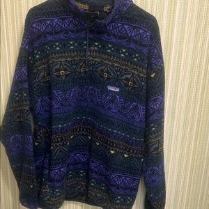 Patagonia Men's Zip-Up Sweater - Purple, Green, Black